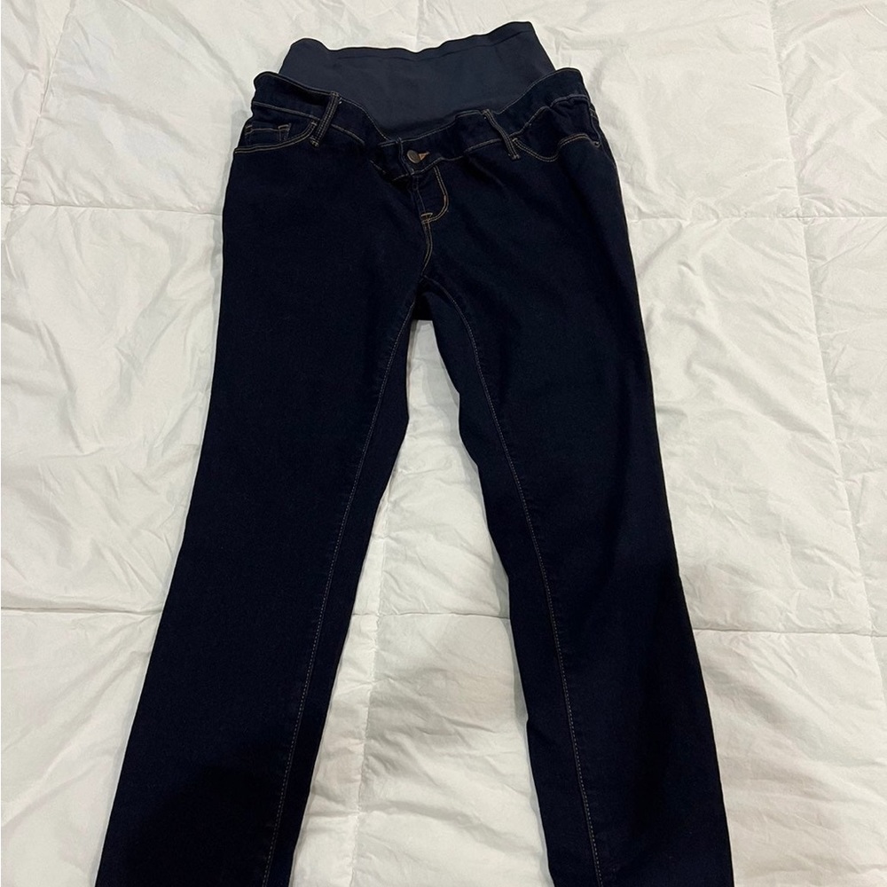 Maternity dark wash full panel skinny jeans